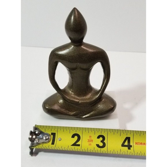 Bronze Yoga Figurine on Marble Pedestal OR Buddha Figurine on Marble Pedestal - Picture 4 of 4